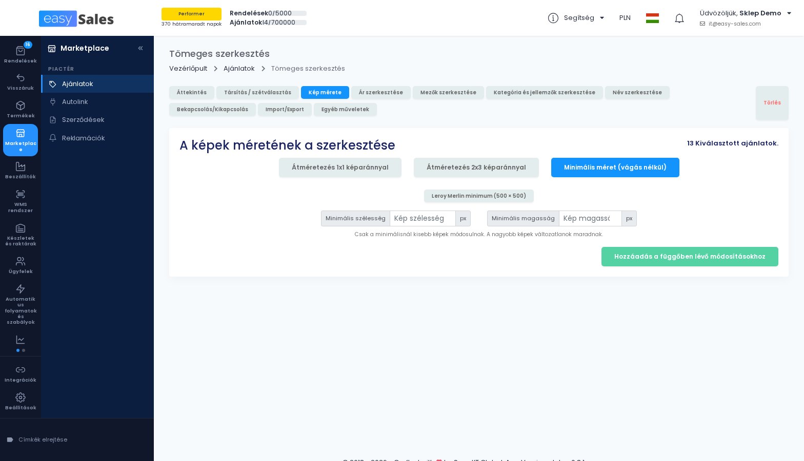 A kepek minimalis meretre igazitasa a tomeges szerkesztesben az easySalesben