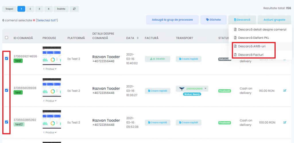 Export documente generate easySales