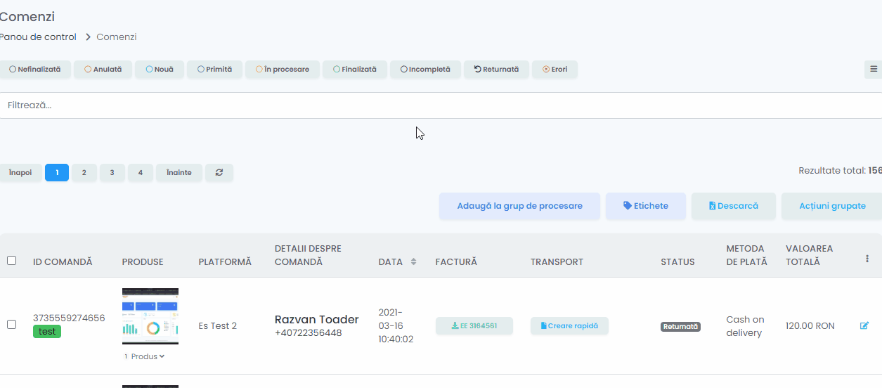 Etichete comenzi easySales
