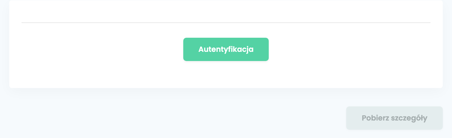 Nowe połączenie z QuickBooks: przycisk Autentyfikacja i przycisk Pobierz szczegóły.