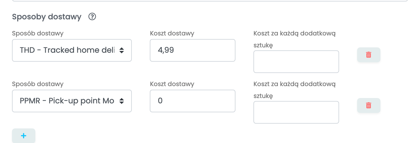 Sposoby dostawy: THD - Tracked home delivery z kosztem dostawy 4,99 oraz PPMR, punkt odbioru Mondial Relay, z kosztem dostawy 0.