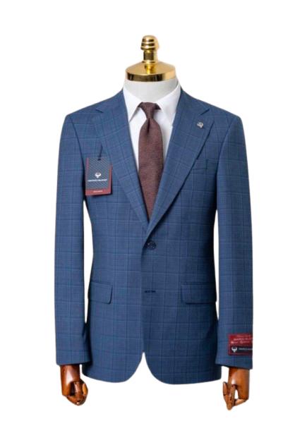 Sacou Cu Carouri Pentru Barbati, Regular Fit