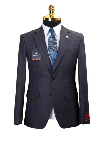 Sacou Cu Carouri Pentru Barbati, Regular Fit