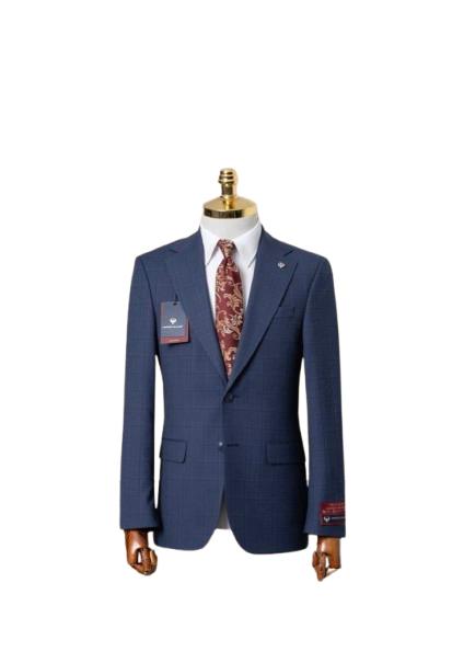 Sacou Cu Carouri Pentru Barbati, Regular Fit