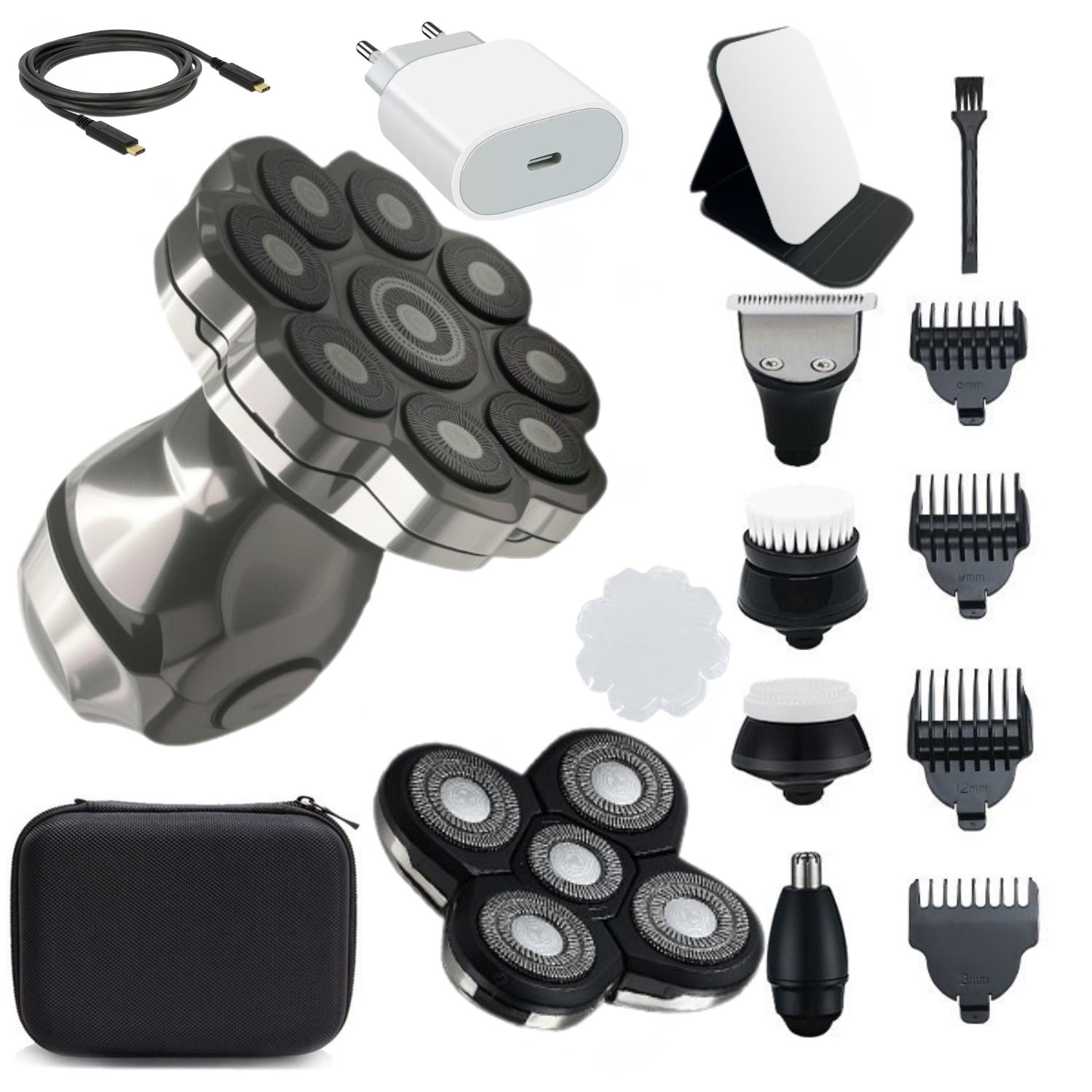 Aparat de Ras și Tuns Electric — Set 15 în 1