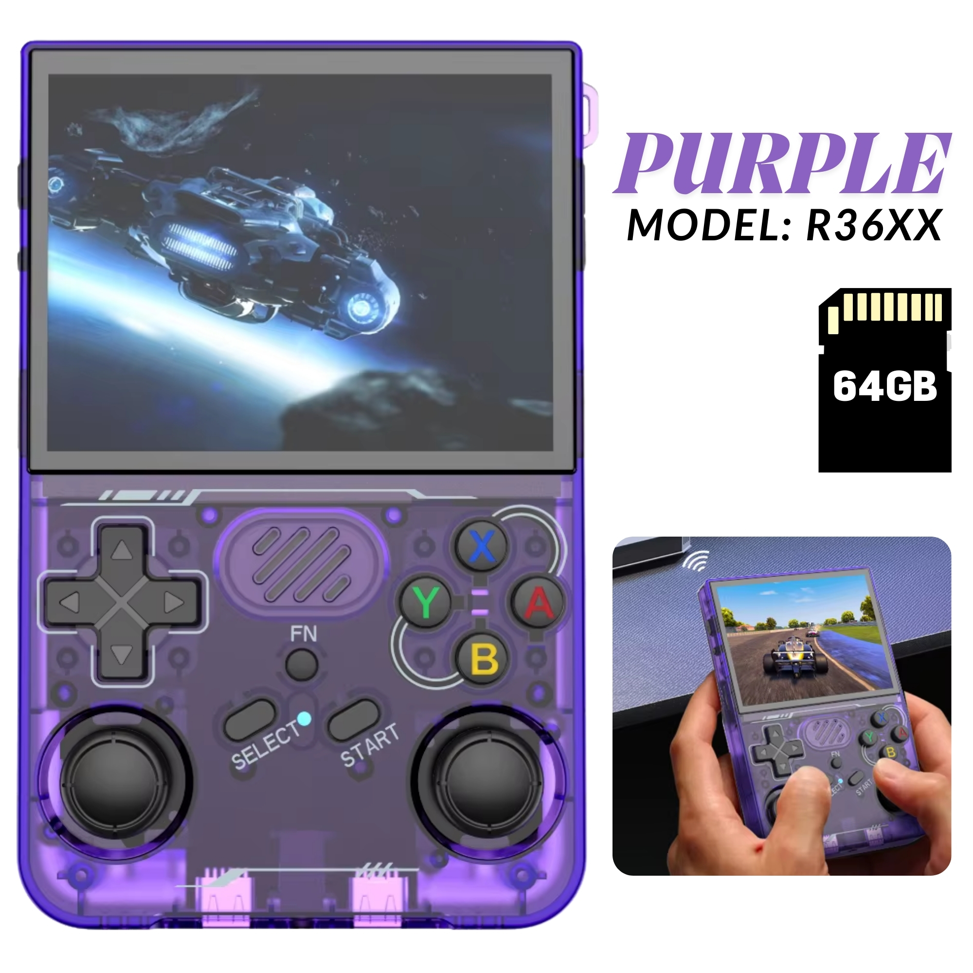 Consolă Retro Portabilă R36XX Mov