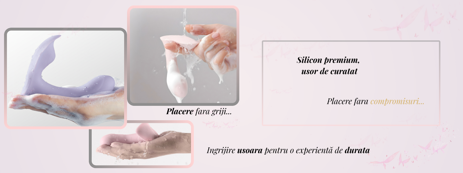 Vibrator mov din silicon lavabil, rezistent la apă, ușor de curățat și igienic