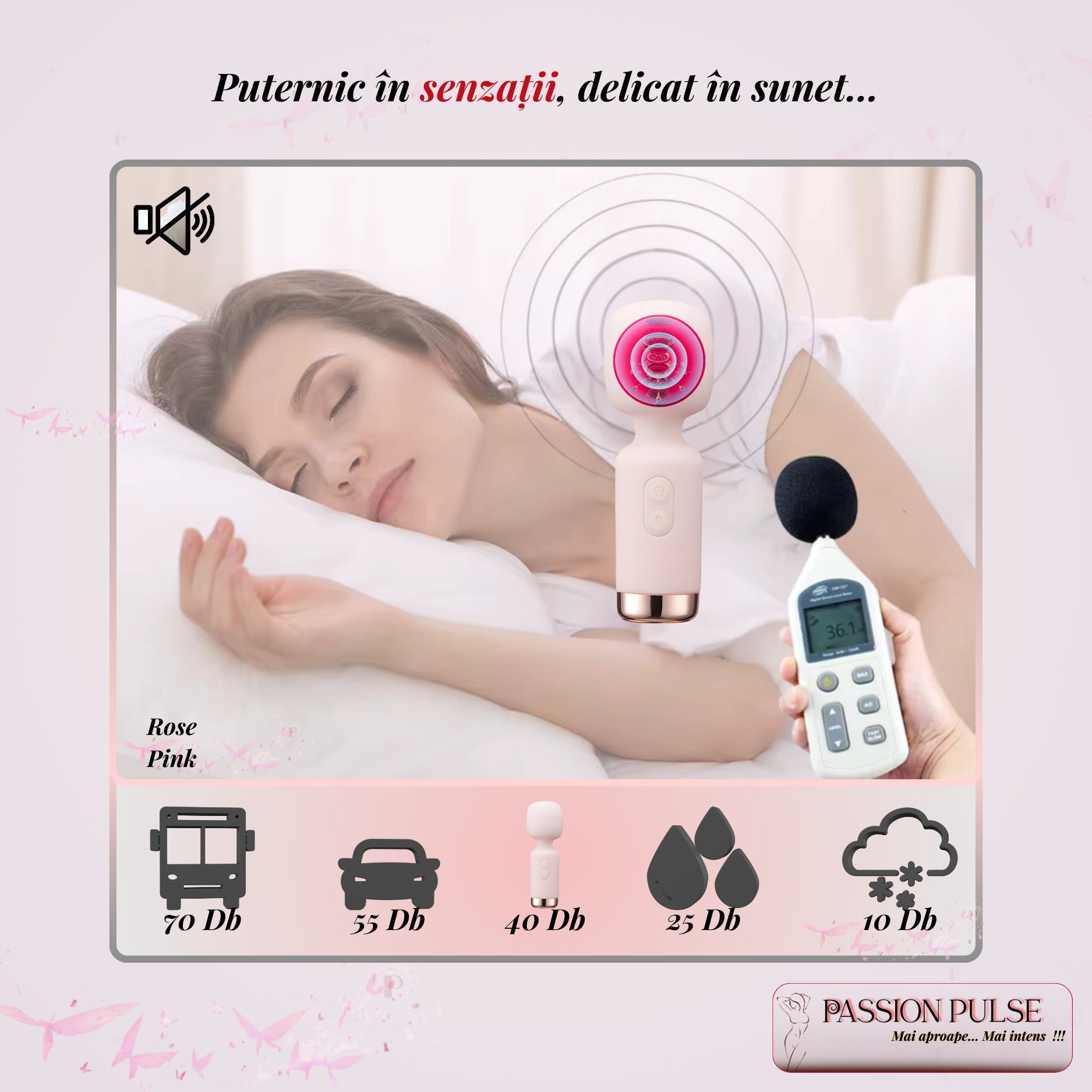 Motor silențios pentru mini vibrator PassionPulse - vibrație discretă
