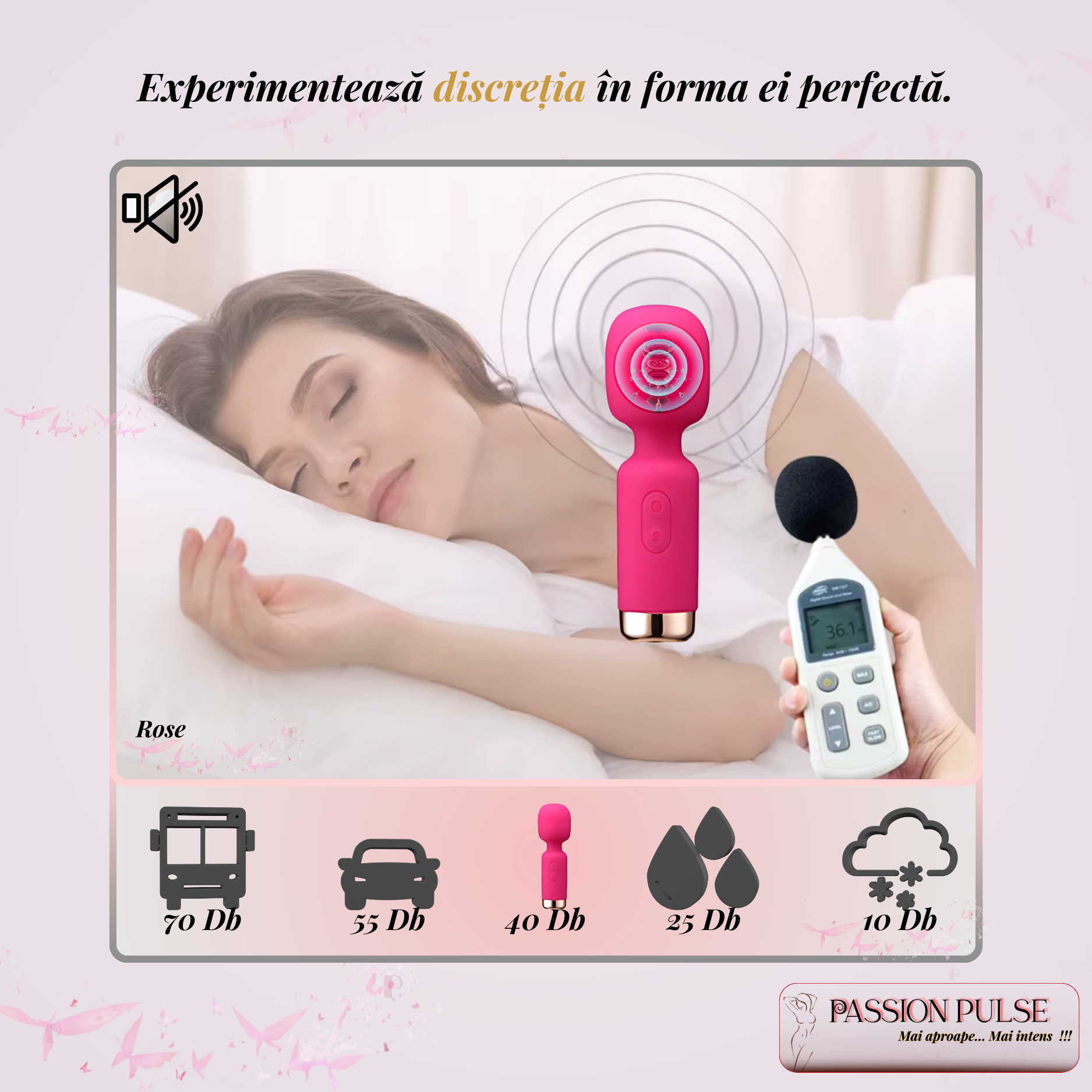 Motor silențios pentru mini vibrator PassionPulse - vibrație discretă