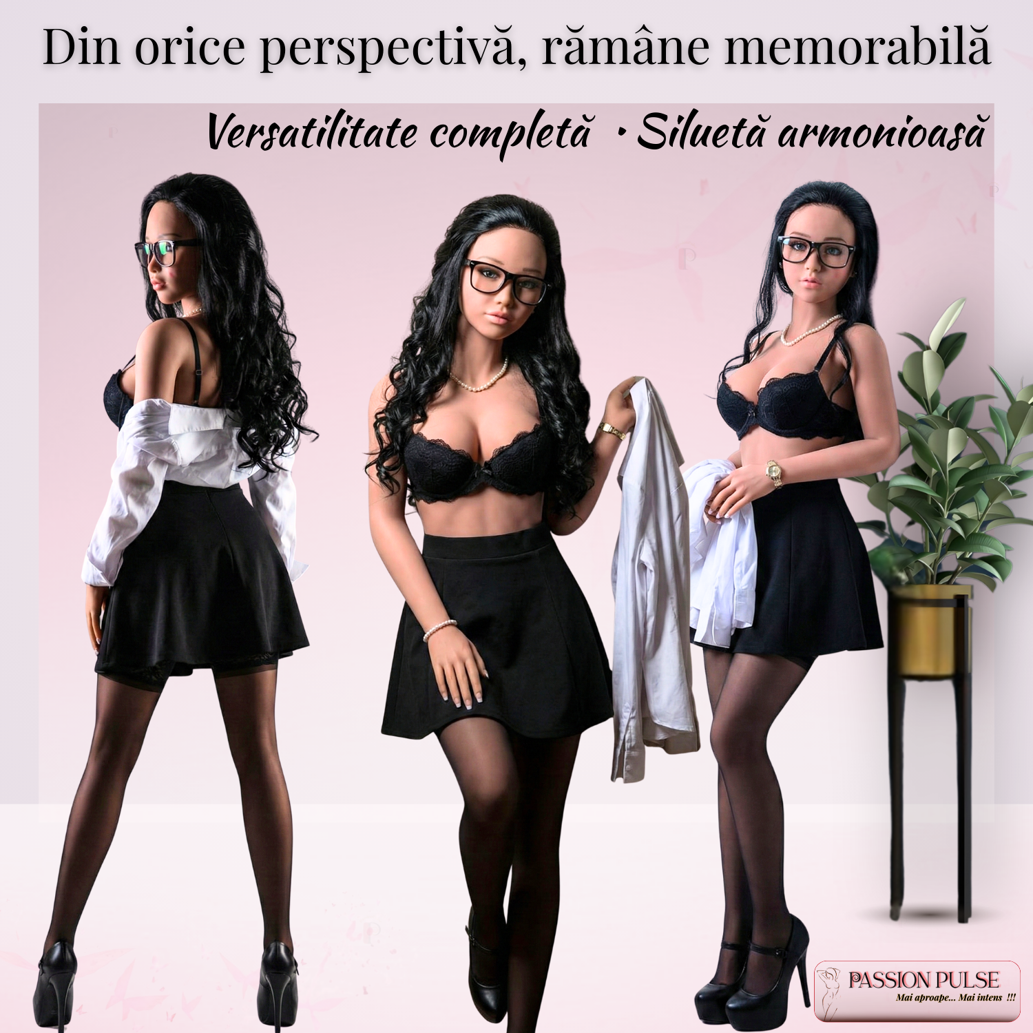 Colaj pozitii multiple papusa TPE 140 cm cu tinuta office